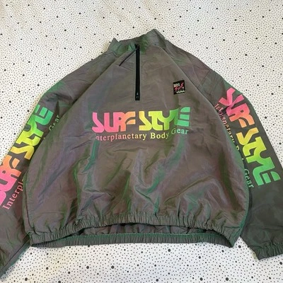Vintage 1990s Surf Style Windbreaker Interplanetary Body Gear Iridescent Jacket - Image 1 of 4