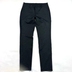 Kut From The Kloth Ponte Skinny Plaid Pants Size 14 Black Green - Picture 1 of 9