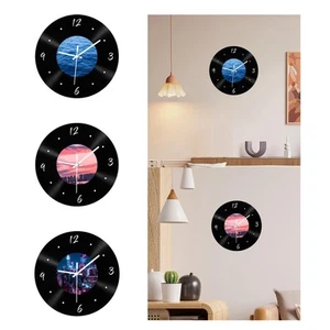 Decorative Wall Clock Simple Artwork Round Ornament for Bar Dining Room Home - Picture 1 of 23