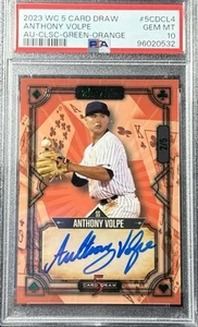 Anthony Volpe 2023 Wild Card 5 Card Draw Orange & Green Autograph /5 RC PSA 10 - Picture 1 of 2