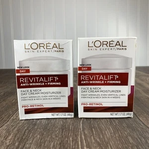 (2) Crema hidratante facial reafirmante y antiarrugas L'oreal Revitalift día cuello 1,7 oz - Imagen 1 de 6