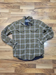Eddie Bauer Para Hombre Sherpa Forrado Franela Camisa Chaqueta Verde Oliva Cuadros Talla M - Imagen 1 de 7