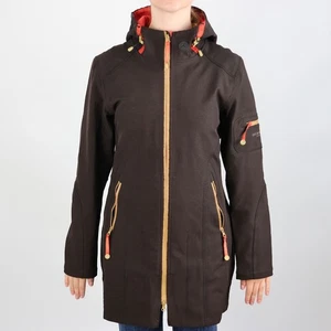 Ilse Jacobsen Regenmantel Damen Softshell Parka mit Kapuze braun Reißverschlusstaschen Gr. S - Bild 1 von 7