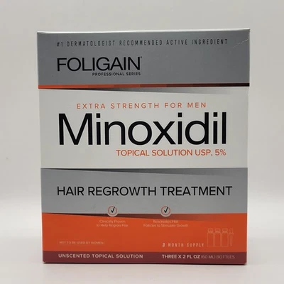 FOLIGAIN Minoxidil 5% Hair Regrowth for Men - 3 Month Supply - UNSCENTED - Image 1 of 4