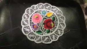 Ungherese Kalocsa decori ricamati 5 1/2" x 5 1/2" - Foto 1 di 2