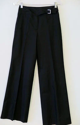 LIDA BADAY Black Cotton Ramie Flare Leg Pants Size 4 - Image 1 of 4