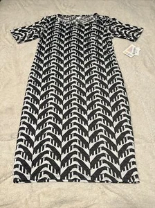 Lularoe Summer Tshirt Dress Women's Medium Black And White Print NWT - Picture 1 of 4
