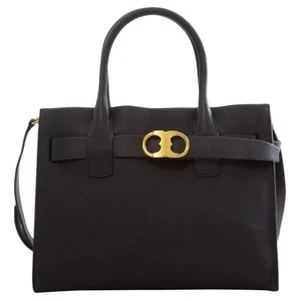 Tory Burch Gemini Link Women s Black Leather Tote Purse #42049 *NWOT* - Picture 1 of 5