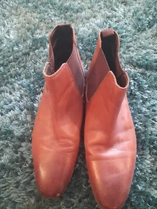 HERREN NEXT TIEFBRAUN LEDER GRÖSSE 9 EU 43 CHELSEA BOOTS - Bild 1 von 5