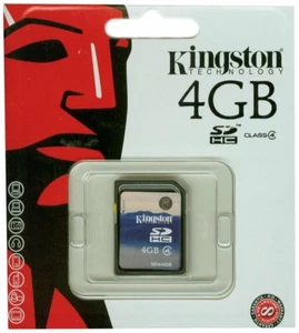 Kingston 4GB SDHC Secure Digital High Capacity Class 4 Card SD4/4GB for Camera  - Picture 1 of 4