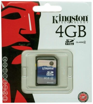 Kingston 4GB SDHC Secure Digital High Capacity Class 4 Card SD4/4GB for Camera  - Image 1 of 4