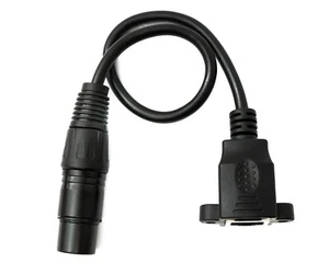 LAN Kabel 30 cm RJ45 Buchse zu XLR 3 Pin Buchse Schraube Adapter in Schwarz - Afbeelding 1 van 11
