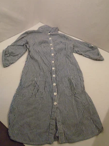 Youth Fire Los Angeles Shirt Dress Blue White Stripe Size L 100% Cotton button - Picture 1 of 5