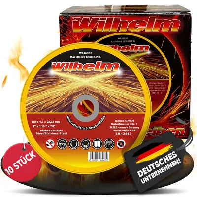 10 x Wilhelm Trennscheiben Ø 180 Edelstahl Metall Stahl Inox Blech Flexscheiben  - Bild 1 von 4
