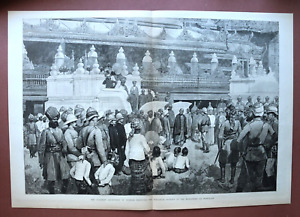 ILN87d) XL Holzstich 1887 Buddhismus Burmah Myanmar Sir F Roberts Mandalay 56x38