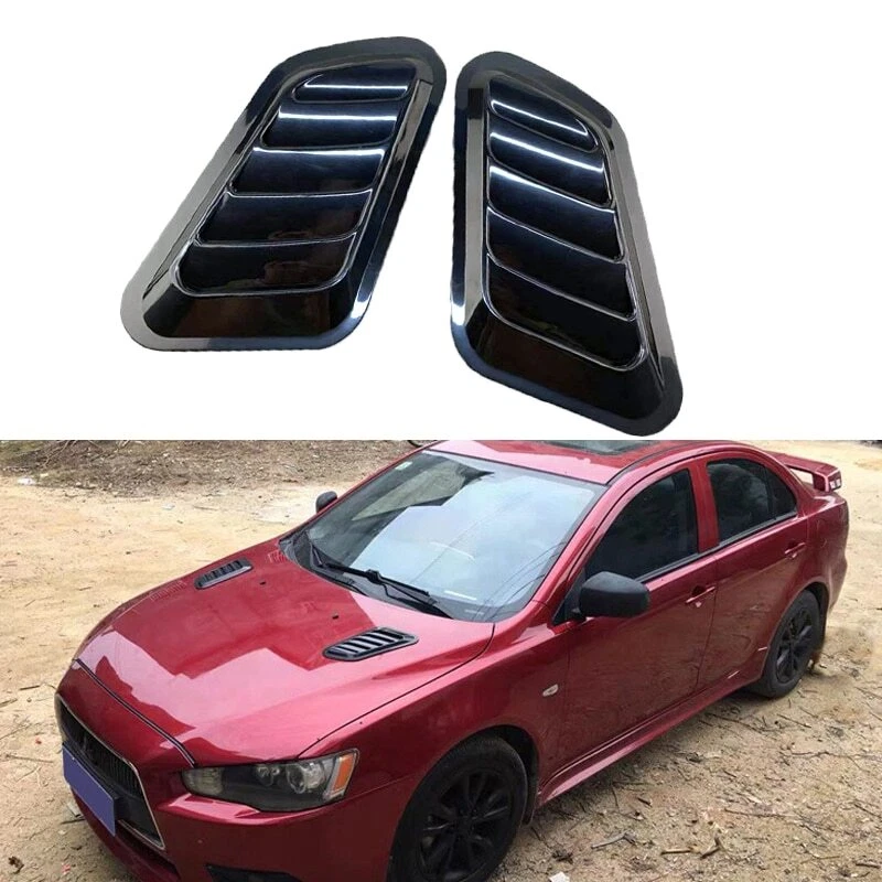 Universal Black Car Decorative Air Flow Intake Hood Scoop Vent Bonnet Cover - Image 1 of 4