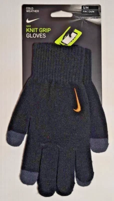 Nike унисекс маленький/средний холодной погоды вязаный захват перчатки черный с золотой чек - Изображение 1 из 4
