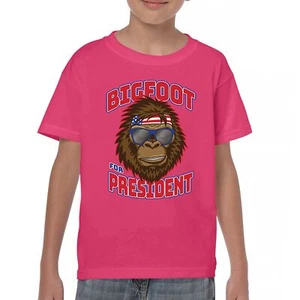 Bigfoot for President Youth T-shirt Funny Sasquatch Humor Pop Culture Kids - Picture 1 of 50
