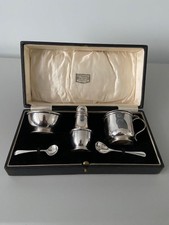 SET CONDIMENTI CRUET ARGENTO MASSICCIO LONDRA 1926