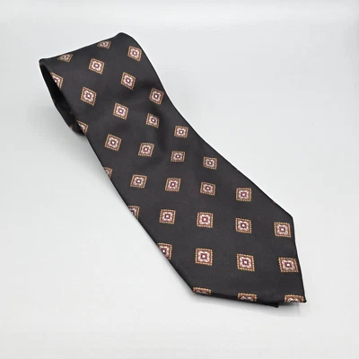 Corbata de cuello Christian Dior para hombre negra seda roja estampado de diamantes longitud 56" ancho 3,5" Foto 1 de 4