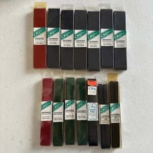 14 Vintage Offray Grosgrain Ribbons Lot Red Navy Green Nip 7/8” 5/8” & 1/4” Wide - Picture 1 of 6