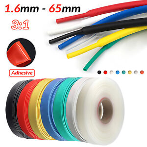 3:1 Heat Shrink Tubing Heatshrink Adhesive Glue Lined Wire Sleeving 1.6mm - 65mm