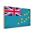 Holzschild Holzbild 20x30 cm Tuvalu Fahne Flagge Geschenk Deko