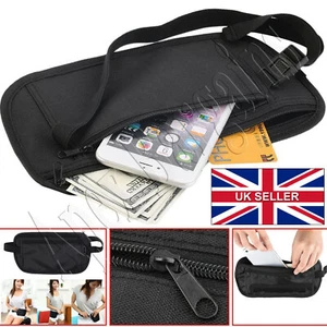 Discreet Money Travel Waist Belt Zipped Passport Wallet Security Pouch Bum Bag - Picture 1 of 11