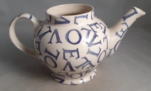 Emma Bridgewater Blue Love Teapot 9" x 5" NO LID - Picture 1 of 7
