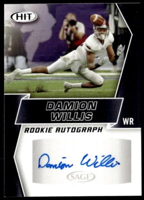 2019 SAGE HIT #A82 Damion Willis Autograph Troy Trojans - Image 1 of 2