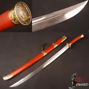 95CM Phoenix Chinese Damascus Folded Steel Handmade Qing Dynasty DAO Sharp Sword - Picture 1 of 12