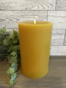 Pure Beeswax (bees wax)  - 3" x 5" cylinder pillar candle - Picture 1 of 1