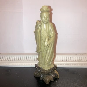 Antique Chinese Qing Dynasty Hand Carved Soapstone Quan-Yin Statue - Picture 1 of 12