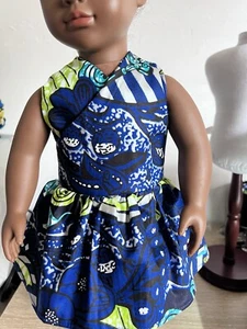 African Ankara Doll Dress For 18 Inch American Girl Doll/Our Generation Doll - Picture 1 of 4