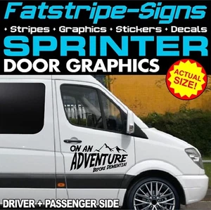to fit MERCEDES SPRINTER ADVENTURE DOOR GRAPHICS STICKERS CAMPERVAN MOTORHOME - Picture 1 of 2