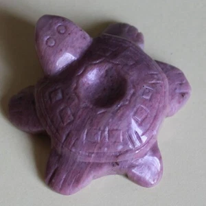 Pietra preziosa intagliata cristallo rodonite statuetta tartaruga animale ufficio arredamento casa 47 mm - Foto 1 di 5
