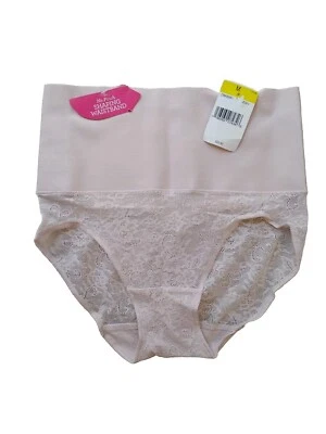 NUEVO Maidenform Calzoncillos Rosa Encaje Sin Pellizcos Forma Cintura Alta Control Med Top Foto 1 de 3