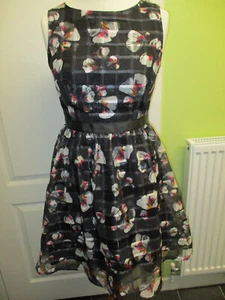 C&A EUR 38 SIZE 10-12 WOMENS OCCASION DRESS FIT & FLARE BLACK - Picture 1 of 4