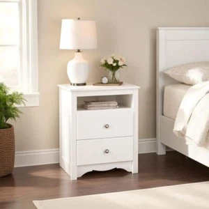 Prepac Nightstand 23.25" 2-Drawer Spacious Durable Sturdy Composite/Wood White - Picture 1 of 6