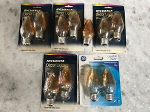 11 New Sylvannia Ge Amber Decor Light Bulbs 40, 60, 25 Blunt Tip~Twisted Glass