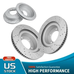 Rotores de freno ranurados delanteros y traseros perforados para Toyota Sequoia Tundra Lexus LX570 - Imagen 1 de 6
