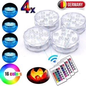 4x LED Unterwasser Tauch Spot Licht Beleuchtung Lampe Teich Pool Aquarium RGB - Bild 1 von 12