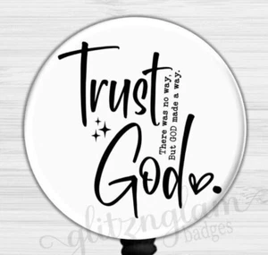 Trust in God Badge Holder, Faith Badge Holder, Christian Badge Holder 6611R - Picture 1 of 9