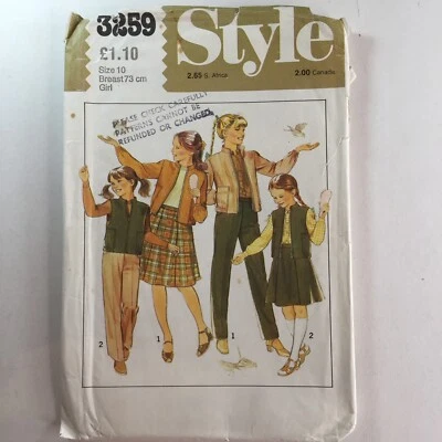 Style 3259 Vest Waistcoat Sports Jacket Skirt Trousers Girls New Uncut Pattern - Image 1 of 4
