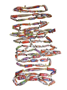 10 collane Hawaii Candy Lei 40" regali festa bambini adulti frutta caramelle assortite - Foto 1 di 8