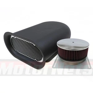 Mini campana extractora estilo Hilborn sola 4 barriles carburador lavable tapa lisa negra - Imagen 1 de 4