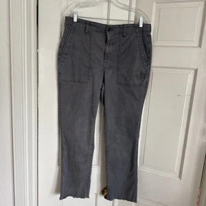 Madewell The Slim Straight Utility Pant In Gray Raw Hem Size 30 NWT - Picture 1 of 7
