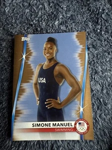 2020 2021 Topps US Olympics Simone Manuel Bronze Parallel #23 Swimming - Picture 1 of 2