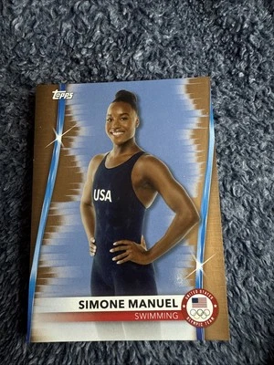 2020 2021 Topps US Olympics Simone Manuel Bronze Parallel #23 Swimming - Image 1 of 2