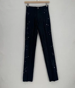 Bojeangles Damen Vintage 70er Disco schwarz Strass Stretch Hose Gr. 9/10 - Bild 1 von 4